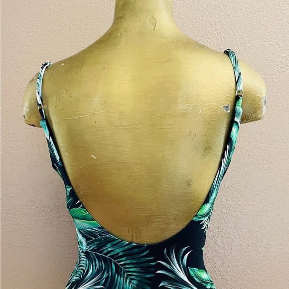 TINIBIKINI Swimwear NWT Cut-Out MONOKINI Palm Leaf Tropical Swimsuit Size Large - Picture 2 of 12